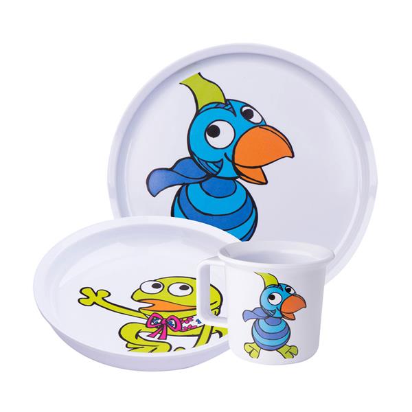 Melamin barnesæt med 3 dele m. Kaj & Andrea, fra Noa Kids