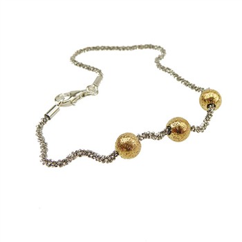 Armbånd & halskæde m. 3 stk Magic Beads Ø6mm 21cm, fra San - Links of Joy