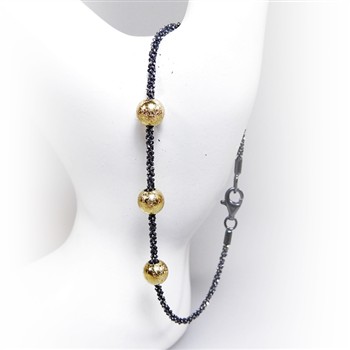 Arm - Halskæde m. 3 stk Magic Beads-Ø6mm 60cm, fra San - Links of Joy