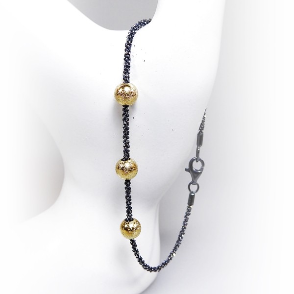 Arm - Halskæde m. 3 stk Magic Beads-Ø6mm 38cm, fra San - Links of Joy