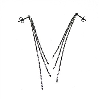 Øreringe - DiamondCut sterlingsølv/ruthenium , fra San - Links of Joy