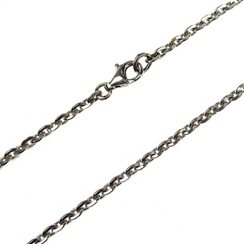 Armbånd & halskæde - Mirror Anchor - Sterling/Rhodium 0,8mm 21cm, fra San - Links of Joy