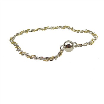 Armbånd & halskæde 2 rk. Rhd./Forgyldt m.Magnetlås 21cm, fra San - Links of Joy