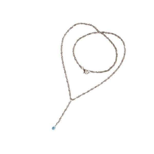 Halskæde i Rhodineret Sterlingsølv med Topas 40cm, fra San - Links of Joy