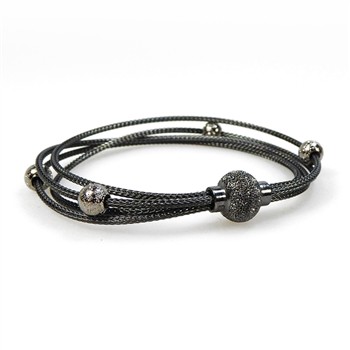Armbånd & halskæde - 4 rk. med Magnetlås-Oxyderet/sort Rhodineret 19cm, fra San - Links of Joy