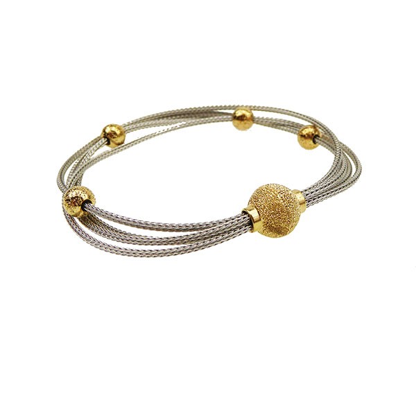 Armbånd & halskæde - 4 rk med Magnetlås - Rhodineret/forgyldt 17cm, fra San - Links of Joy