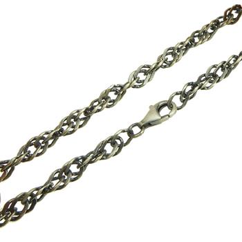 Singapore chain 5mm - Armbånd & halskæde - 925/Let oxyderet 21cm, fra San - Links of Joy