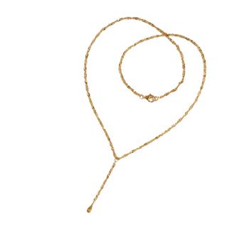 Halskæde i Forgyldt Sterlingsølv med Citrin 50cm, fra San - Links of Joy