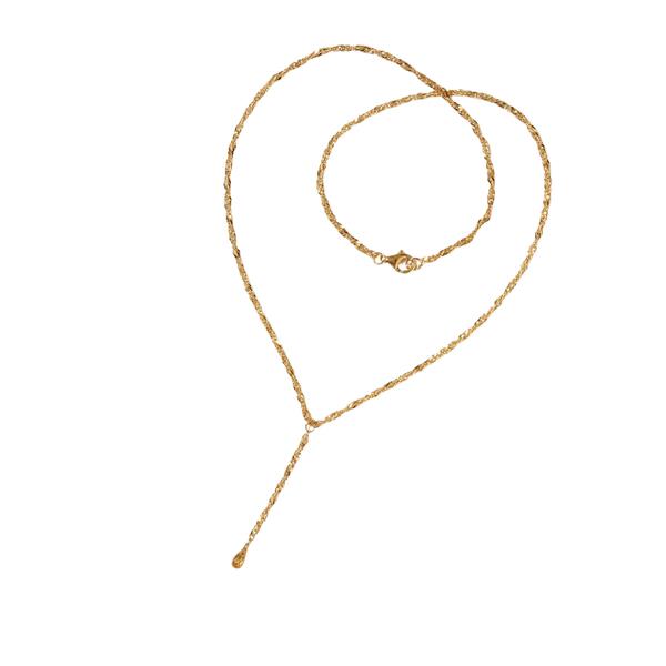 Halskæde i Forgyldt Sterlingsølv med Citrin 50cm, fra San - Links of Joy
