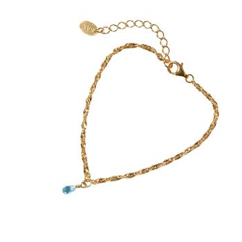 Armbånd i Forgyldt Sterlingsølv med Topas 18+4cm, fra San - Links of Joy