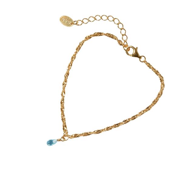 Armbånd i Forgyldt Sterlingsølv med Topas 18+4cm, fra San - Links of Joy