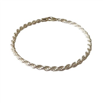 3,5mm Bjørn Borg - Cordel kæde i Blank Sterlingsølv Armbånd & Halskæde 22cm, fra San - Links of Joy