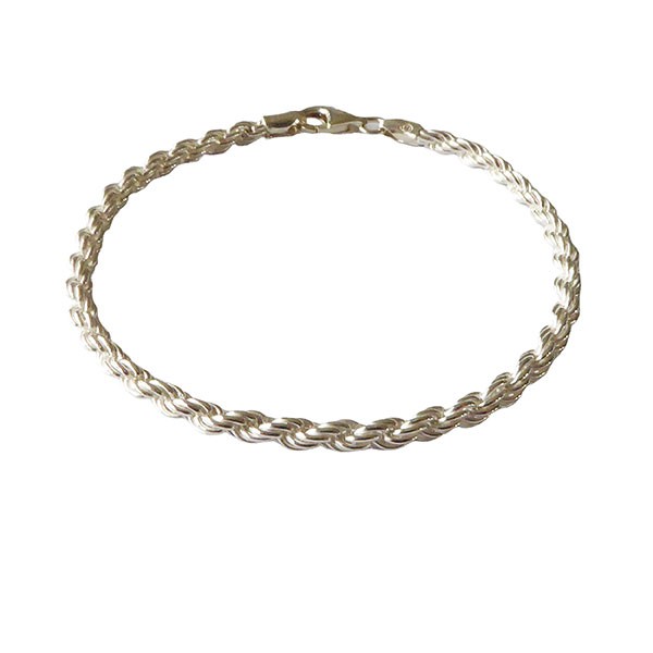 3,5mm Bjørn Borg - Cordel kæde i Blank Sterlingsølv Armbånd & Halskæde 17cm, fra San - Links of Joy
