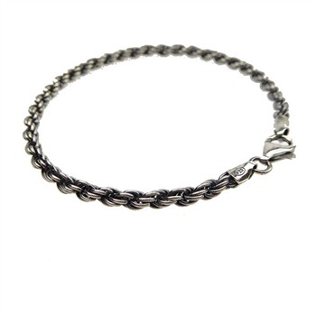 3,5mm Bjørn Borg - Cordel kæde i Let Oxyderet Sterlingsølv Armbånd & Halskæde 22cm, fra San - Links of Joy