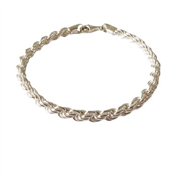 5mm Bjørn Borg - Cordel kæde i Blank Sterlingsølv Armbånd & Halskæde 23cm, fra San - Links of Joy