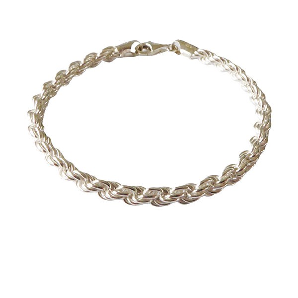 5mm Bjørn Borg - Cordel kæde i Blank Sterlingsølv Armbånd & Halskæde 23cm, fra San - Links of Joy