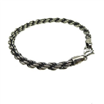 5mm Bjørn Borg - Cordel kæde i Let Oxyderet Sterlingsølv Armbånd & Halskæde 23cm, fra San - Links of Joy