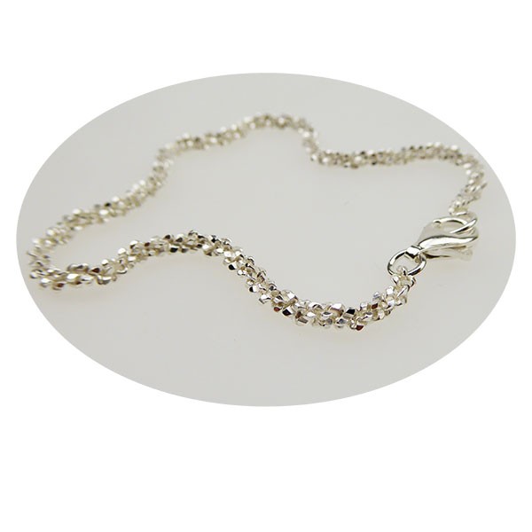 Armbånd & halskæde - Blank/925 DiamondCut 2,8mm i diameter 20cm, fra San - Links of Joy