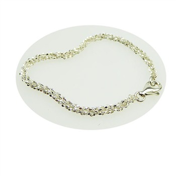 Armbånd & halskæde - Blank/925 DiamondCut 3,8mm i diameter 23cm, fra San - Links of Joy