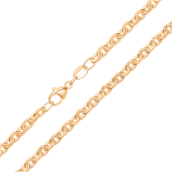 Forgylt ankerfacet sølvkjede, 2,5 mm - 60 cm