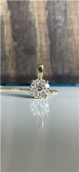 Vedhæng 14 karat rød guld BLOOM med brillanter med sølv forgyldt kæde, fra L&G