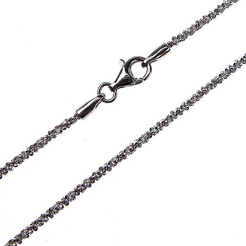 Armbånd & halskæde - Rhodium/925-DiamondCut=1,8mm diameter 45cm, fra San - Links of Joy