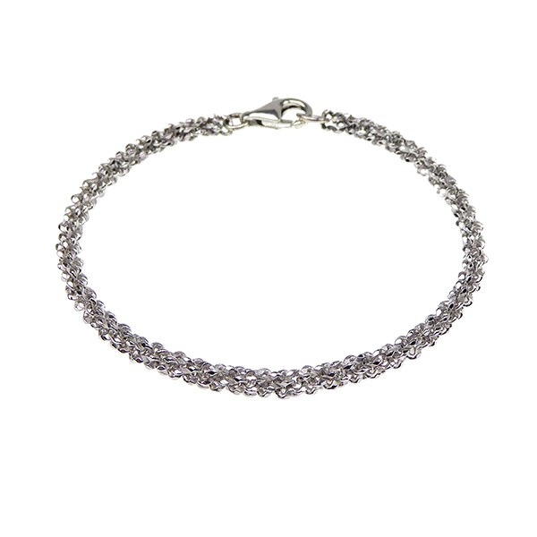 Armbånd & halskæde - Rhodium/925- DiamondCut=3,8mm diameter 23cm, fra San - Links of Joy