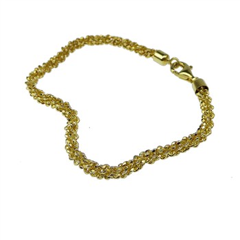 Armbånd & halskæde - Goldplated/925-DiamondCut=3,8mm diameter 23cm, fra San - Links of Joy