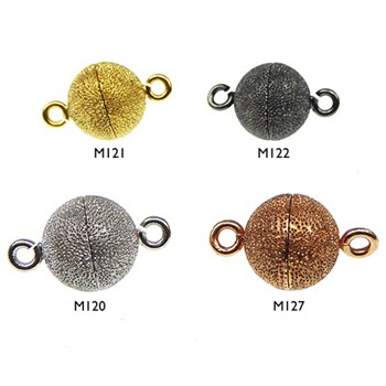 Magnetlås - 12mm - Sterlingsølv/925 - DiamondCut M121-Forgyldt, fra San - Links of Joy
