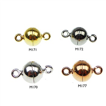 Magnetlås - 10mm - Sterlingsølv/925 - glat M171-Forgyldt, fra San - Links of Joy
