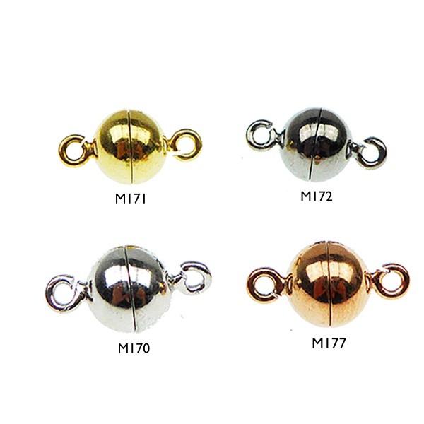 Magnetlås - 10mm - Sterlingsølv/925 - glat M171-Forgyldt, fra San - Links of Joy