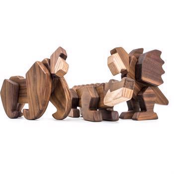 Fablewood består av magneter - Pakketre i tre - Gorilla, Crocodile and Parrot