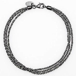 San - Link of joy Diamond Cut Silver Design 925 sterling sølv armbånd svart oksidert, modell 85302