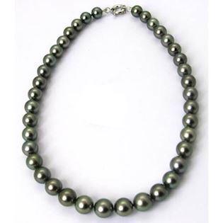 Tahiti perlekjede med perler fra 10,5 til 9,5 mm, 42 cm