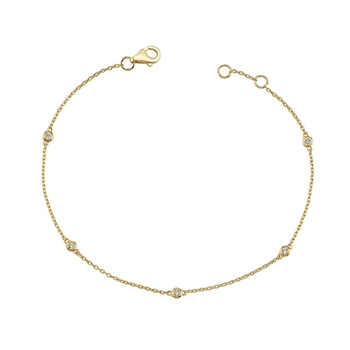 Nuran 14 kt rødgullarmbånd, diamanter med polert overflate, modell B1002-0125-14G