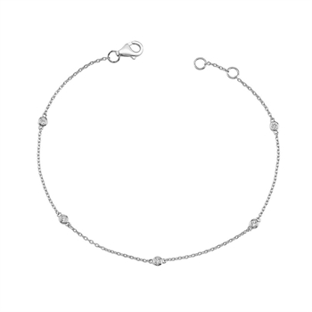 Nuran 14 kt hvittgullarmbånd, diamanter med blank overflate, modell B1002-0125-14HVG